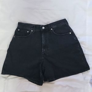 Everlane A Line Shorts, Black Denim. 30